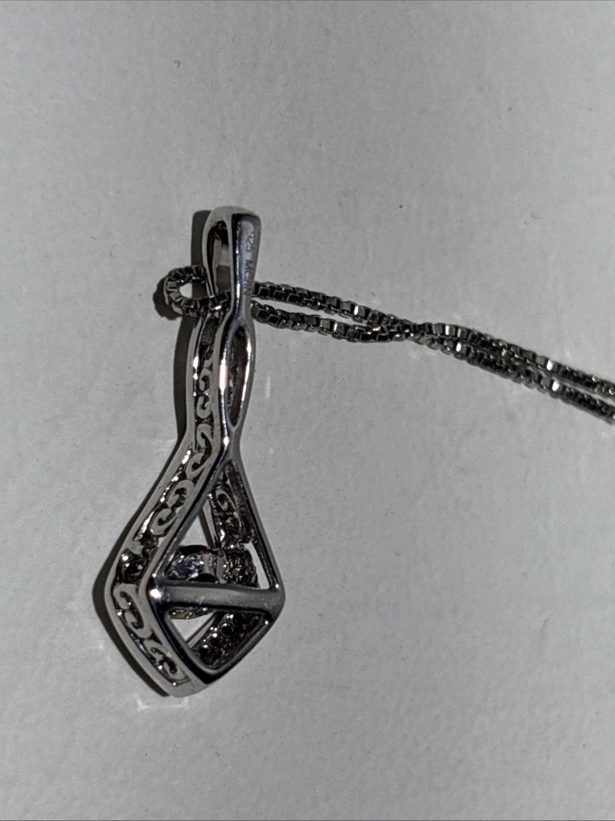 Sterling Silver Floating Ruby Pendant - image 6