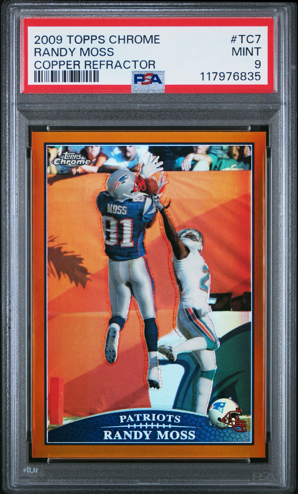 2009 Topps Chrome - Randy Moss #TC7 Copper Refractor /649