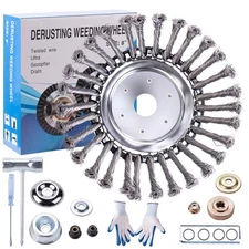 8 Inch Steel Wire Rotary Brush Cutter Trimmer Head Weed Blade Cutter with Ada...