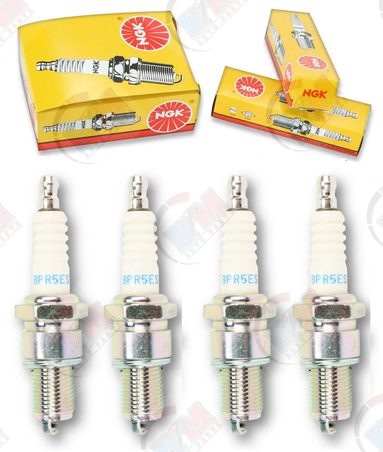 Set of 4 New NGK Copper Spark Plugs BPR5ES Stk #7734