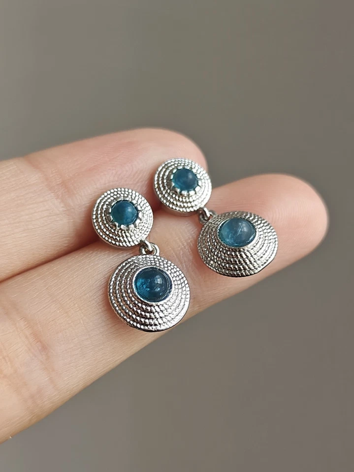 Pendiente colgante apatita azul Foto 2 de 4