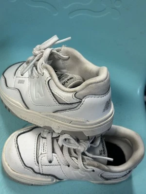 New balance 550 kids toddler size 6 shoes white leather comfort sneakers - Image 1 of 4