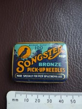 Antique Songster Gramaphone Needle Tin With Paper And A Few Original Needles
