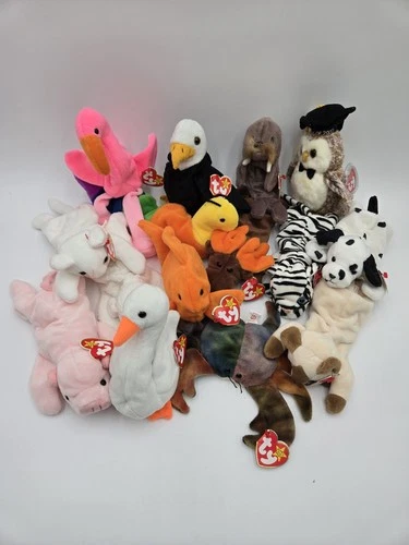 Vintage 1990's Lot Of 15 Beanie Babies With Tags