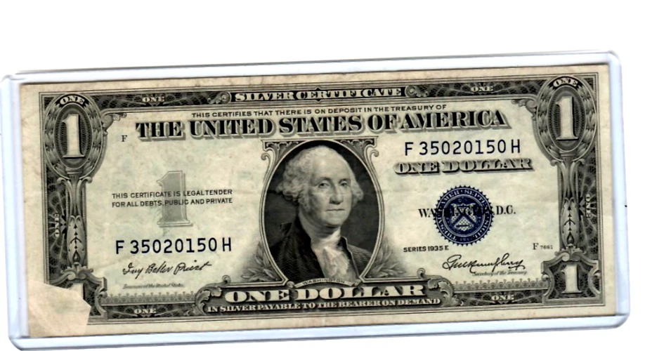 $1 "OBSTRUCTION ERROR" $1 (SILVER CERTIFICATE) $1 (OBSTRUCTION ERROR) RARE!!!!!! - Image 2 of 4