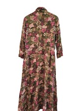 J. McLaughlin Pink Silk Blend floral Midi Dress size XS Garden Heritage Dark