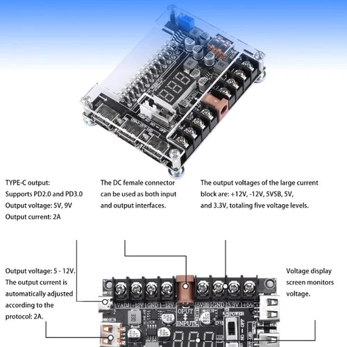 High Current Power Adapter Board Conversion Supports 20Pin & 24Pin Systems