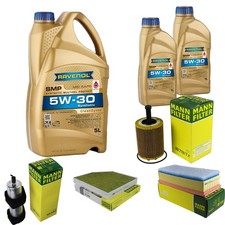 MANN-FILTER Inspektionspaket 7L RAVENOL SMP 5W-30 für Audi A4 Avant 2.0 TDI Q5