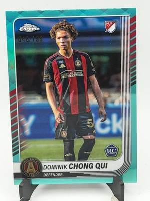 2025 Topps Chrome MLS Dominik Chong Qui Aqua Rookie RC /199 Atlanta #71