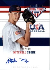 2017 USA Baseball Stars and Stripes 18U Signatures #28 Mitchell Stone Auto/499