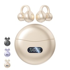 Clip on Earbuds Open Ear Wireless Bluetooth 5.4 Headphones with Mic,60H Play,...