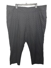 Melissa McCarthy Seven7 Plus 20W Black Eyelet Crop Pants Cotton NWT