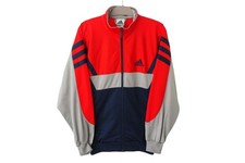 Vintage ADIDAS Track Jacket Full Zip Size M blue red 90s sport windbreaker