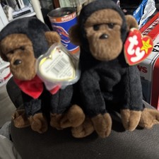 'set Of 2 .. So Cute ..Congo' the Gorilla - Ty Beanie Baby - MINT - RETIRED