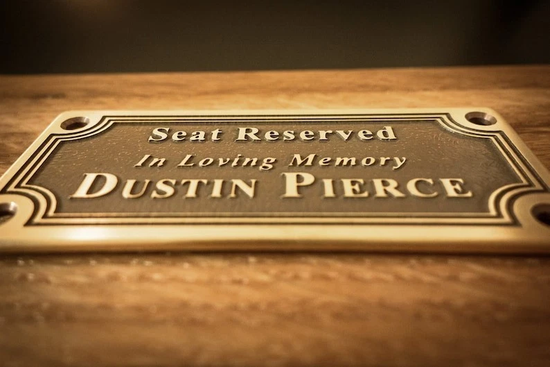 Memorial Nameplate, Bench Name Plate, Brass Plaque, Memorial Name Plaque, Door S - Image 2 of 4
