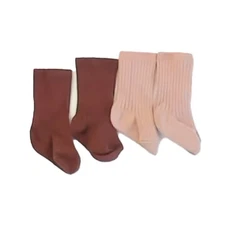 Rylee + Cru Ribbed Socks Brick Rose Baby 3-6 Months Soft Knit Accessories