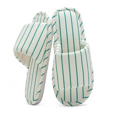 Linen House Slippers Casual Indoor Shoes Bedroom 7.5-8 Women/6.5-7 Men Green