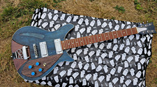 Blue Semi-Hollow Electric Guitar, Right-Handed 6-String 24-Fret 4/4