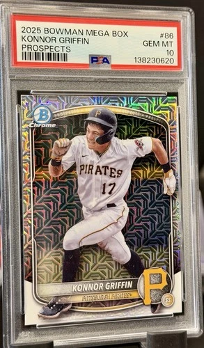 2025 Bowman - Chrome Prospects Konnor Griffin #BCP-86 Mojo Refractor (RC) PSA 10