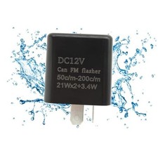 12V 2 PIN Adjustable Waterproof Electronic Hazard Warn Flasher Relay Fix for