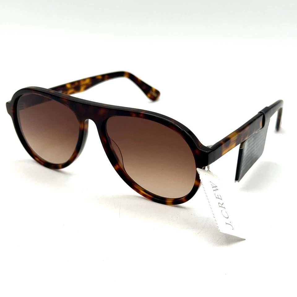 J.Crew Aviator Sunglasses Brown Acetate Tortoise Shell Designer Frame & Gradient - Image 3 of 4