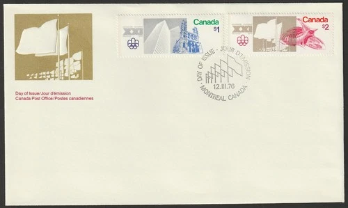 Canada #687-688, Olympic Sites, Official First Day Cover, FDC 1976