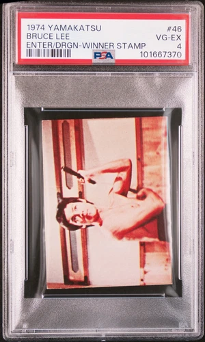 1974 YAMAKATSU ENTER THE DRAGON WINNER STAMP #46 BRUCE LEE PSA 4