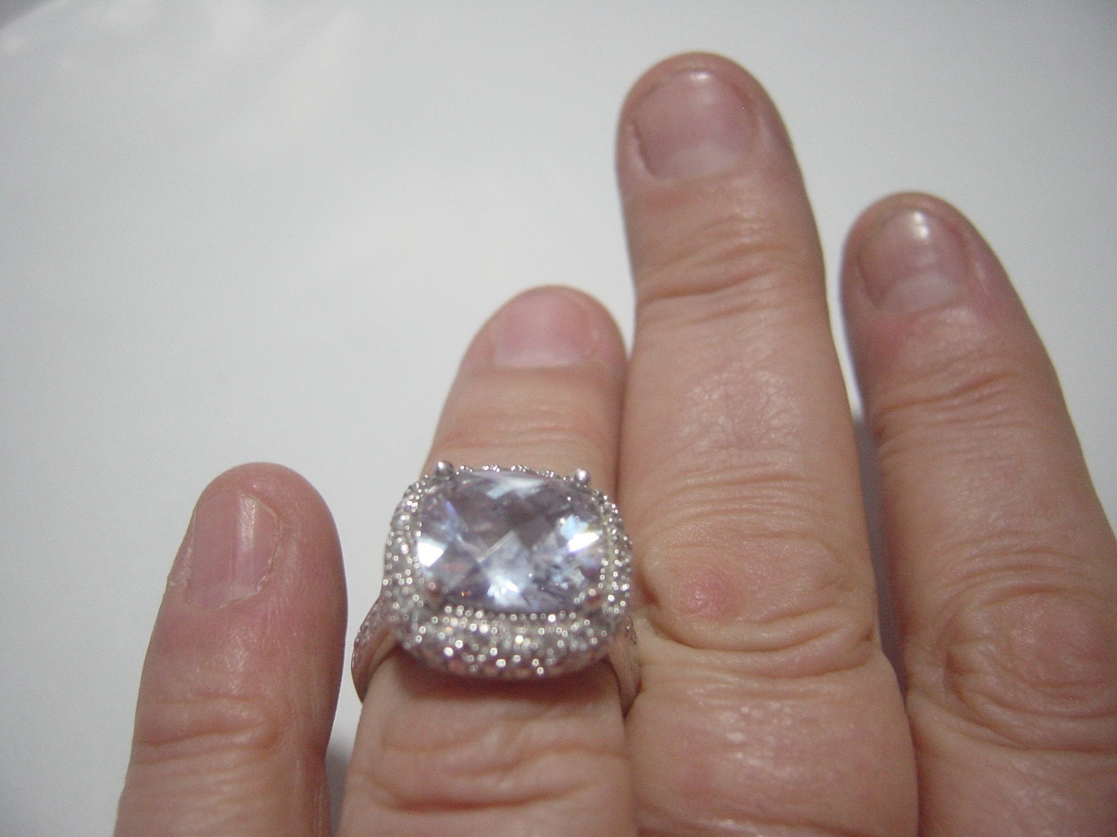 VINTAGE-SOLID SILVER LARGE SUPERB SPARKLING CUBIC… - image 8