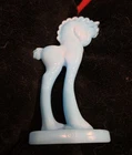 Vintage Mosser Glass Blue Milk Glass Trojan Horse Pony Figurine Standing Rare