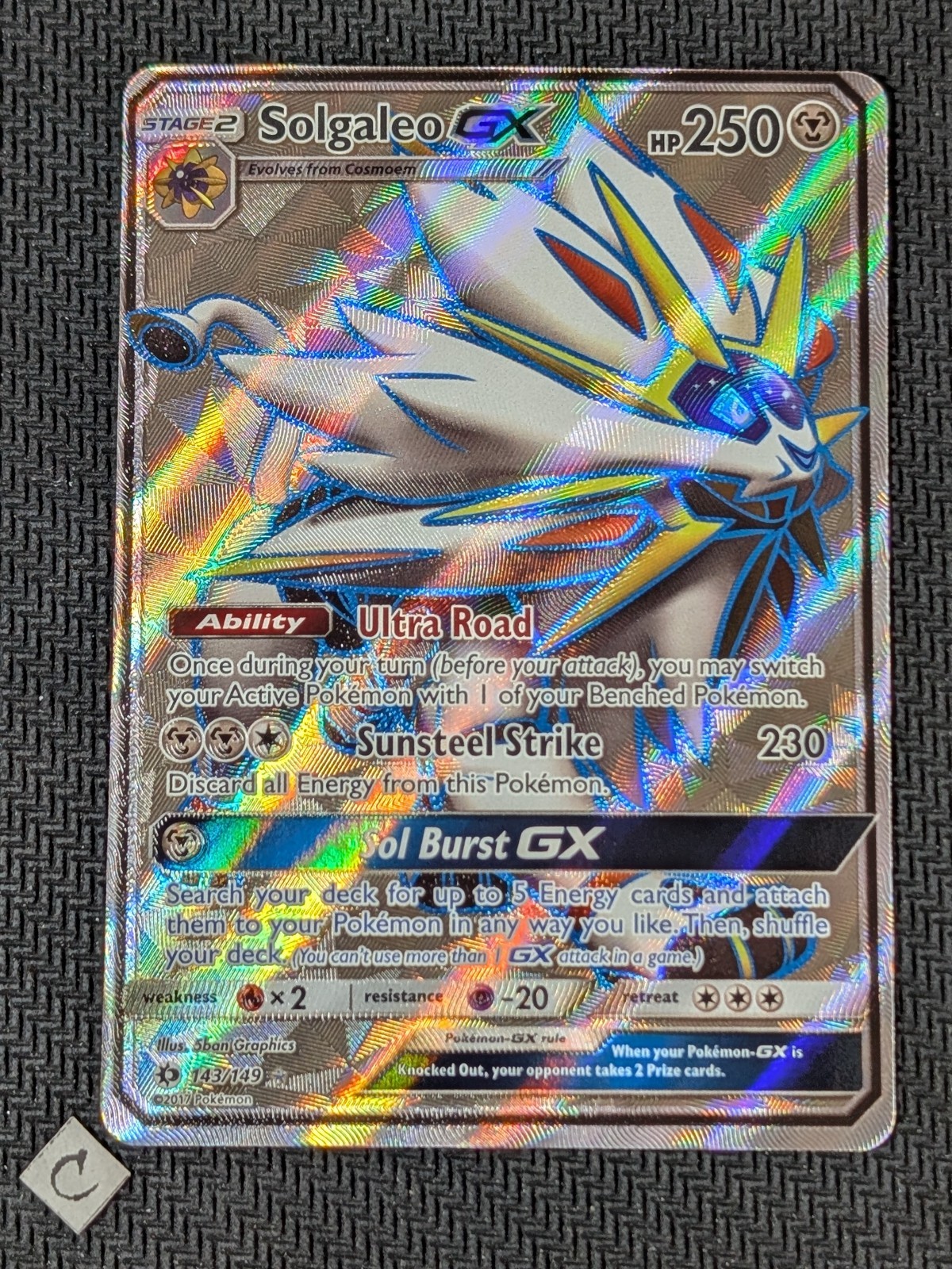 Solgaleo GX 143/149 - Sun & Moon Base Set Full Art Ultra Rare Pokemon TCG NM