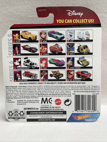 Hot Wheels Disney Character Cars Series 6 Captain Hook 4/6 - Picture 5 of 7