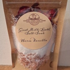 Shining Stars Goat Farm Goat Milk Bath Salts Warm Vanilla Epsom Himalayan 4oz