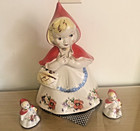 VTG HULL Rare Poppy Version #135889 Little Red Riding Hood Cookie Jar + Shakers — photo 9