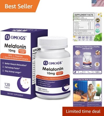 Melatonin 10mg Fast Dissolve Tablets with L-Theanine & B-Vitamins for Calm Sleep