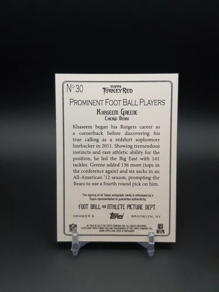 2013 Topps Turkey Red Khaseem Greene #30 Rookie RC - Image 2 of 2