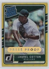 2017 Chronicles Donruss Rated Rookies Press Proof Gold /99 Jharel Cotton 00gy