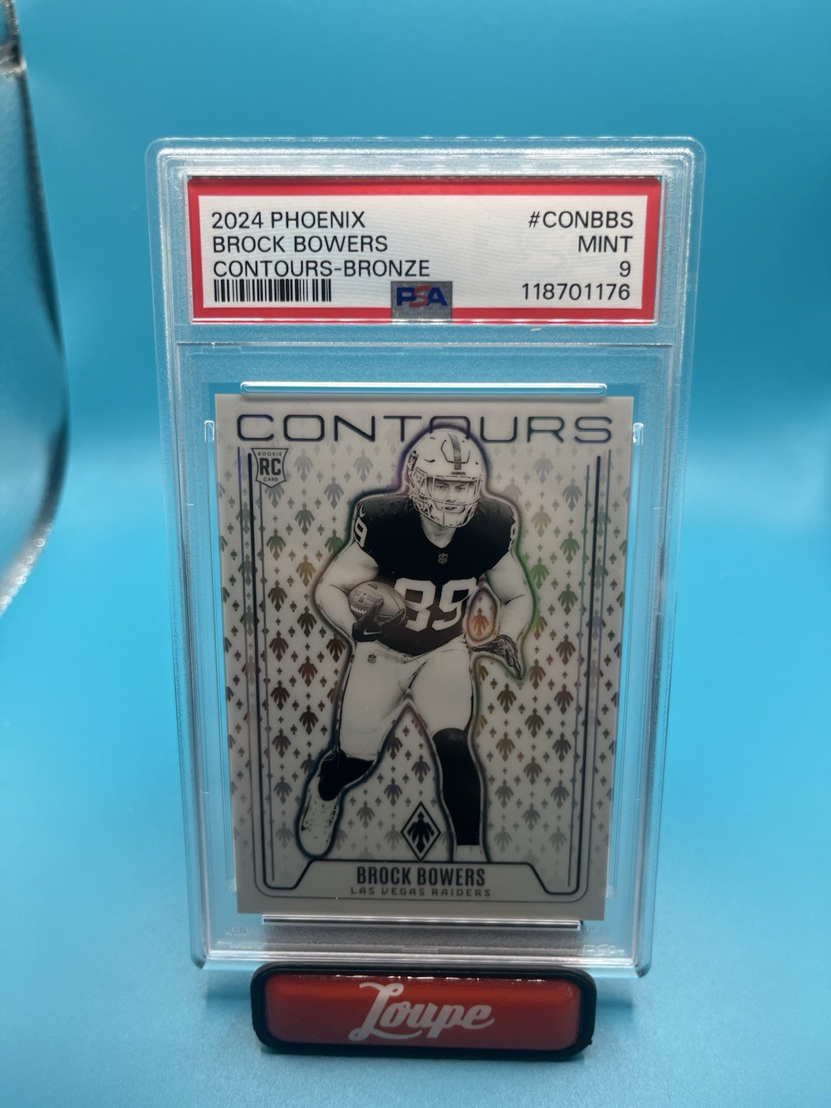 Brock Bowers 2024 Panini Phoenix Contours Bronze RC 63/75 Raiders PSA 9