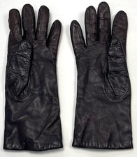 VTG Womens Size 7.5 Brown Genuine Leather Cashmere Lined GLOVES WPL 8931 EUC