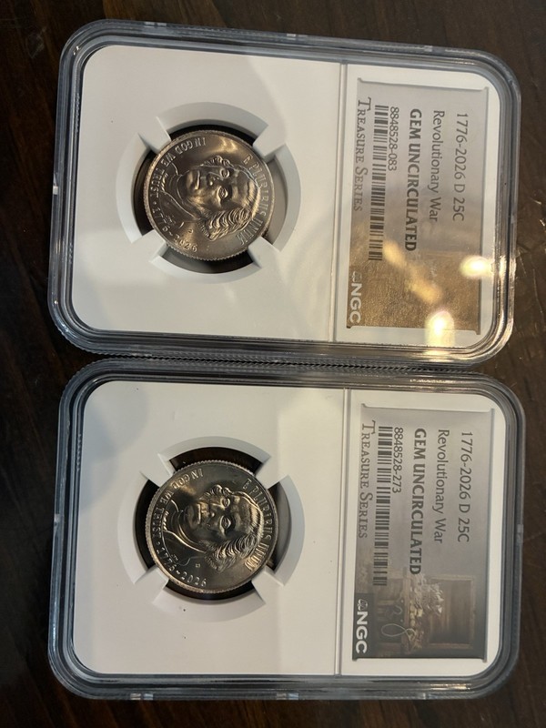 Lot Of (2) 1776-2026 D 25C Revolutionary War GEM UNCIRCULATED