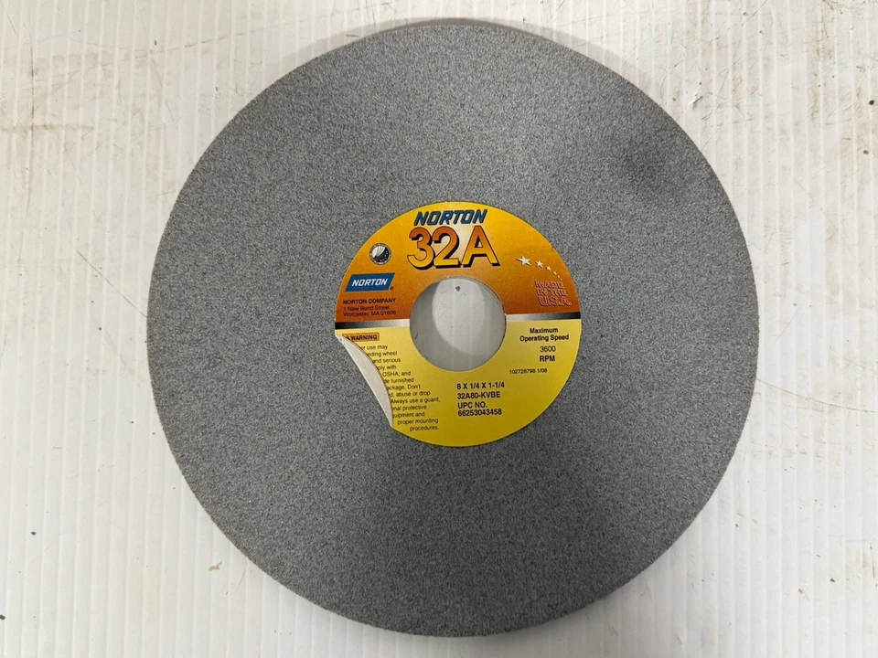 5 PACK - Norton Grinding Wheel 8" x 1/4" x 1-1/4" 66253043458 Aluminum Oxide - Image 2 of 3