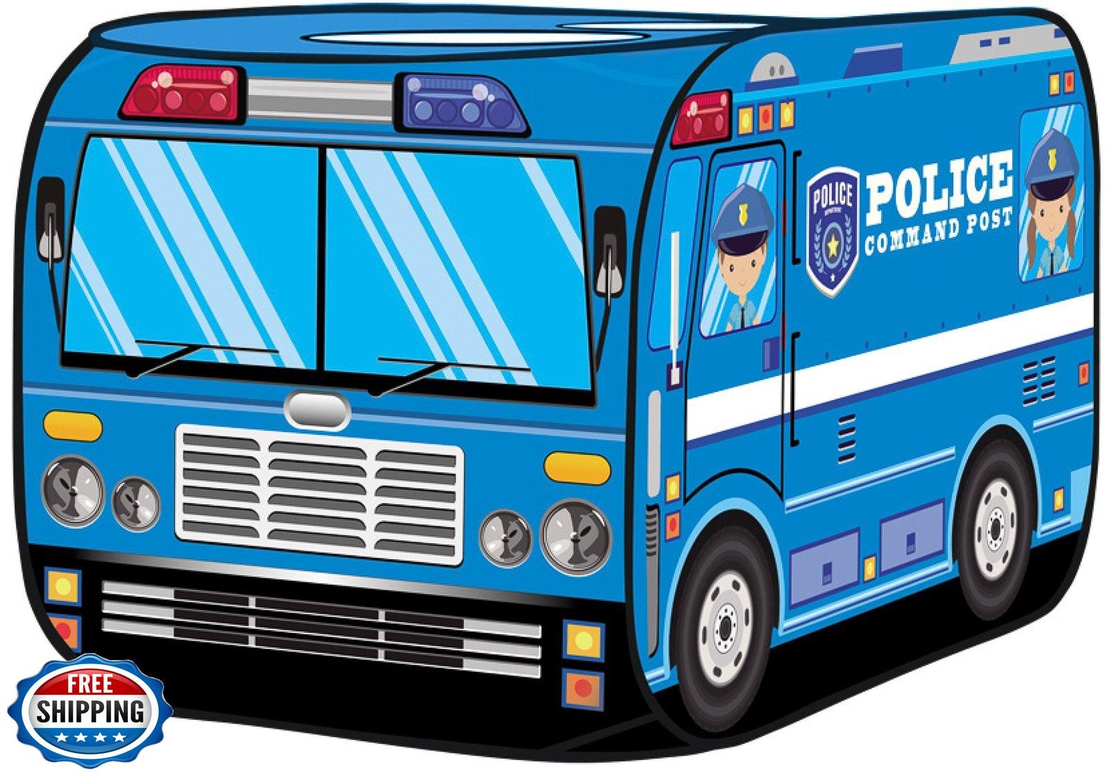 Kiddie Play Pop Up Police Car Tent | Kids Play Tent for Boys and 
