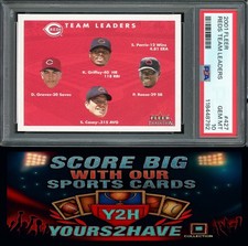 2001 FLEER REDS TEAM LEADERS #427 KEN GRIFFEY CASEY/REESE/GRAVES PSA 10