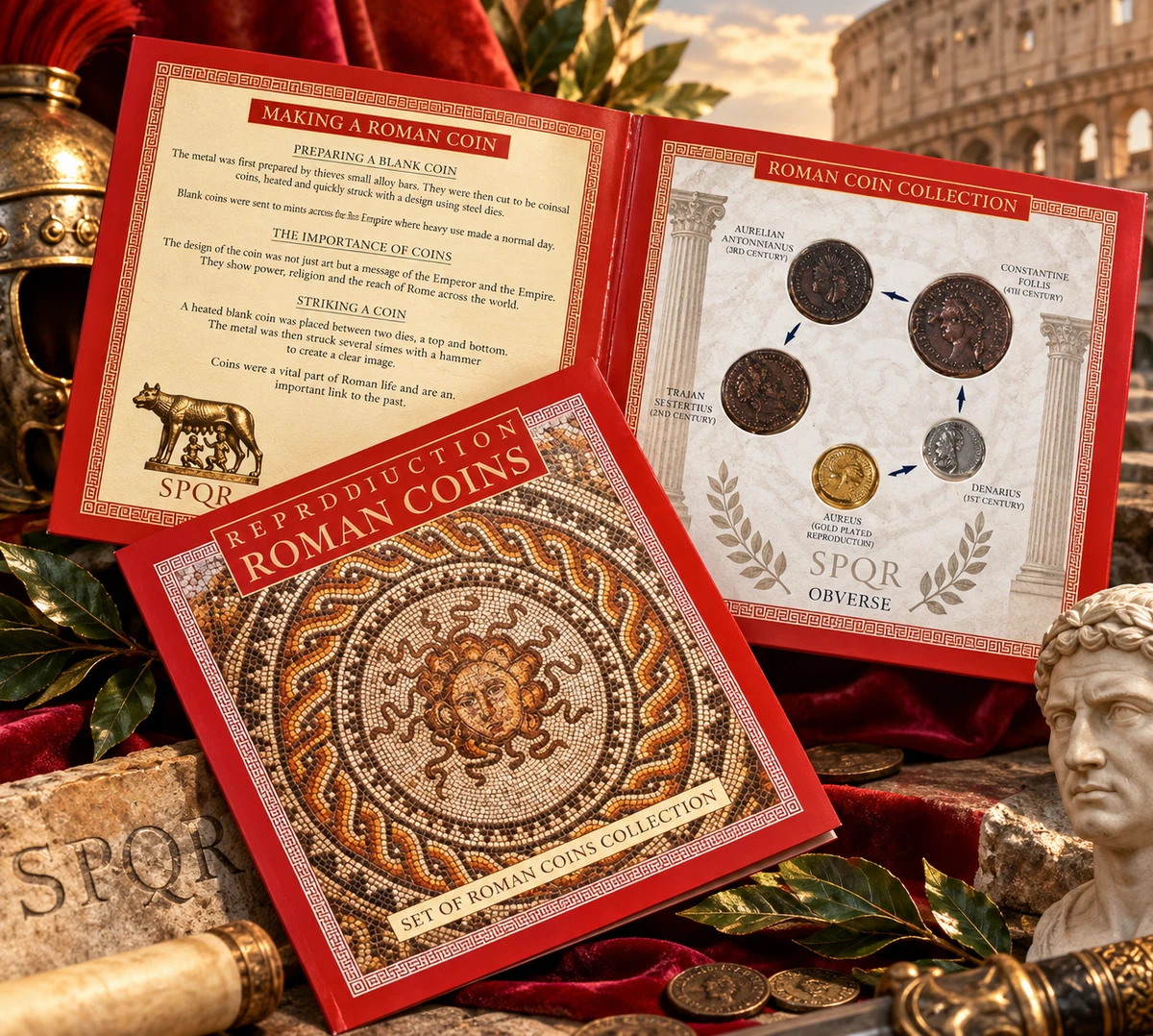 Set De Monedas Romanas 5 Piezas Colección De Monedas Romanas