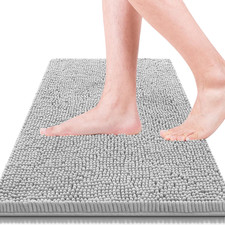 Bathroom Rugs 15x23 Super Absorbent Soft Thick Machine Washable Chenille Mat Non