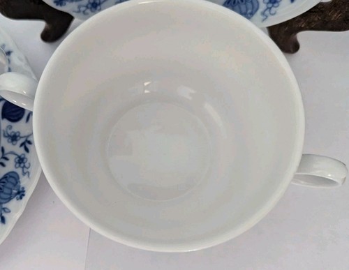Set of 2 MITTERTEICH Blue Onion Cream Soup Bowls with Saucers GERMANY NWOT - Picture 5 of 6