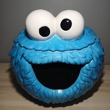 RARE Cookie Monster Large 12" Cookie Jar Sesame Street 2022 Workshop Glass