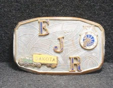WA07116 VINTAGE 1950s HOOK FAST ***E. J. R. *** DAKOTA  A.F. OF L. BELT BUCKLE