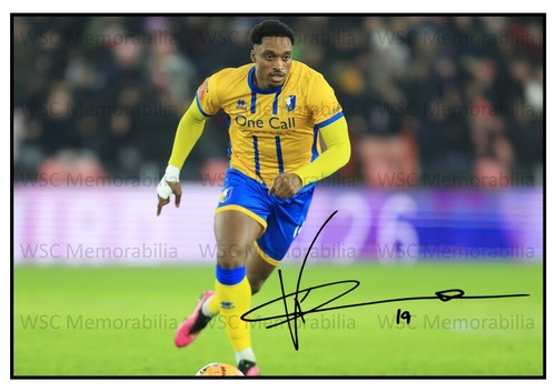 12184. Victor Adeboyejo Signed Pictures (A4 Prints) Mansfield Bolton Burton etc.