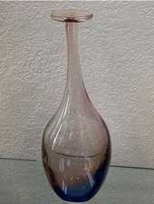 Kosta Boda Kjell Engman 11 1/2" Fidji Rainbow Art Glass Bottle Vase Signed