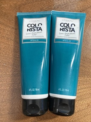 Lot Of 2 Tubes Blue Hair Dye L Oréal Colorista #TEAL10 Semi-Permanent Color